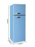Arctic Chef, 10 Cu. Ft. Top Mount Retro Refrigerator, Blue