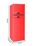 Arctic Chef, 10 Cu. Ft. Top Mount Retro Refrigerator, Red