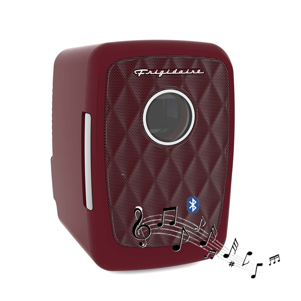 Frigidaire, 6 Can/4 Liter Mini Personal Fridge Cooler, With Bluetooth Speaker, Merlot