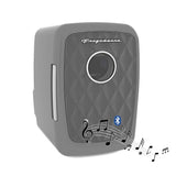 Frigidaire, 6 Can/4 Liter Mini Personal Fridge Cooler, With Bluetooth Speaker, Pewter
