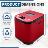 Culinary Chef Bread Maker, 15 Program, Red Stainless Steel
