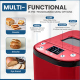 Culinary Chef Bread Maker, 15 Program, Red Stainless Steel