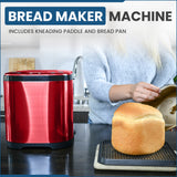 Culinary Chef Bread Maker, 15 Program, Red Stainless Steel