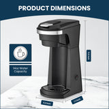 Culinary Chef 2-In-1 Coffee Maker K Cup/Ground Coffee Compatible, Black