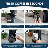 Culinary Chef 2-In-1 Coffee Maker K Cup/Ground Coffee Compatible, Black
