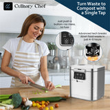Culinary Chef 3.8L Smart Electric Food Waste Composter, Stainless Steel
