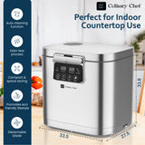 Culinary Chef 3.8L Smart Electric Food Waste Composter, Stainless Steel