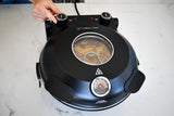 Culinary Chef, High Temperature Indoor Pizza Maker- Built In Thermostat& Pizza Stone, Black