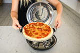Culinary Chef, High Temperature Indoor Pizza Maker- Built In Thermostat& Pizza Stone, Black