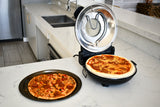 Culinary Chef, High Temperature Indoor Pizza Maker- Built In Thermostat& Pizza Stone, Black