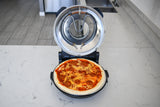 Culinary Chef, High Temperature Indoor Pizza Maker- Built In Thermostat& Pizza Stone, Black