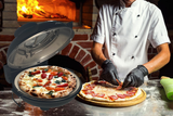 Culinary Chef, High Temperature Indoor Pizza Maker- Built In Thermostat& Pizza Stone, Black