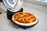 Culinary Chef, High Temperature Indoor Pizza Maker- Built In Thermostat& Pizza Stone, Black