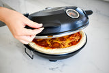 Culinary Chef, High Temperature Indoor Pizza Maker- Built In Thermostat& Pizza Stone, Black