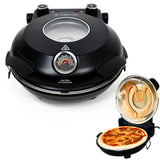 Culinary Chef, High Temperature Indoor Pizza Maker- Built In Thermostat& Pizza Stone, Black