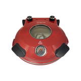 Culinary Chef, High Temperature Indoor Pizza Maker- Built In Thermostat& Pizza Stone, Red