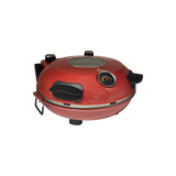 Culinary Chef, High Temperature Indoor Pizza Maker- Built In Thermostat& Pizza Stone, Red