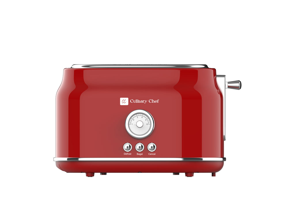 Culinary Chef, 2 Slice Retro Toaster, Red