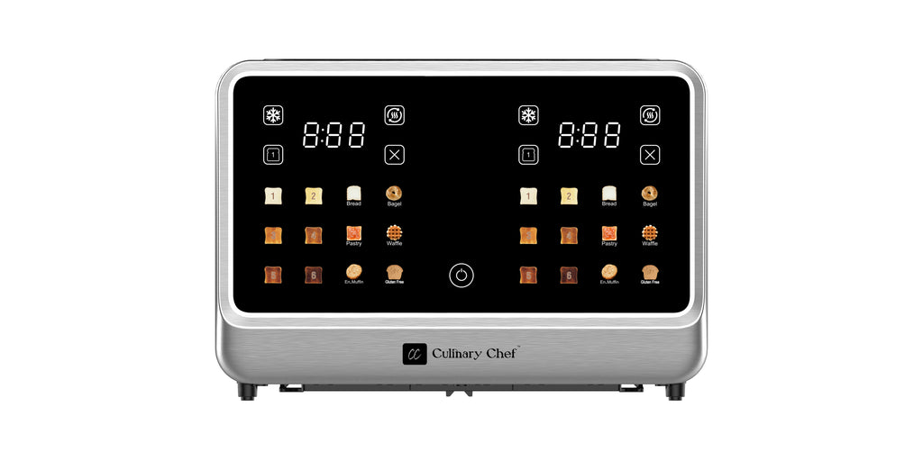 Culinary Chef, Touchscreen 4 Slice Toaster, Stainless Steel