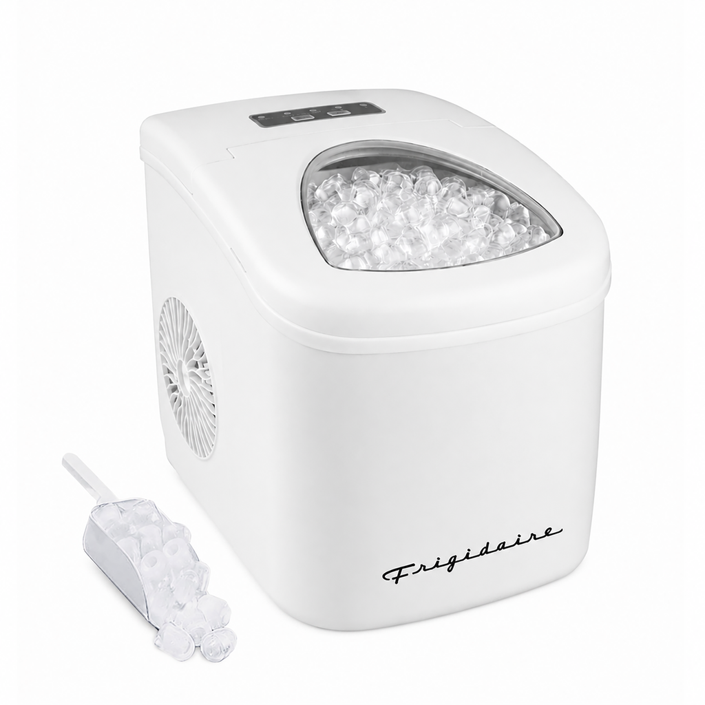 Frigidaire, 26 Lbs. Countertop Ice Maker, Bullet Shaped Ice, White
