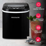 Frigidaire, 26 Lbs. Countertop Ice Maker, Bullet Shaped Ice, Black