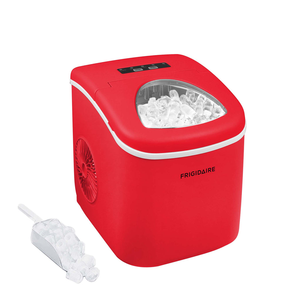 Frigidaire, 26 Lbs. Countertop Ice Maker, Bullet Shaped Ice, Red