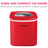 Frigidaire, 26 Lbs. Countertop Ice Maker, Bullet Shaped Ice, Red