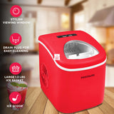 Frigidaire, 26 Lbs. Countertop Ice Maker, Bullet Shaped Ice, Red