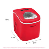 Frigidaire, 26 Lbs. Countertop Ice Maker, Bullet Shaped Ice, Red