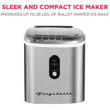 Frigidaire, 26 Lbs. Retro Countertop Ice Maker, With Self Cleaning Function, Bullet Shaped Ice, Stainless Steel