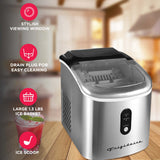 Frigidaire, 26 Lbs. Retro Countertop Ice Maker, With Self Cleaning Function, Bullet Shaped Ice, Stainless Steel