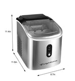Frigidaire, 26 Lbs. Retro Countertop Ice Maker, With Self Cleaning Function, Bullet Shaped Ice, Stainless Steel