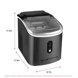Frigidaire, 26 Lbs. Retro Countertop Ice Maker, With Self Cleaning Function, Bullet Shaped Ice, Black Stainless Steel