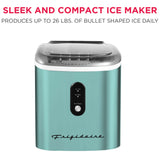 Frigidaire, 26 Lbs. Retro Countertop Ice Maker, With Self Cleaning Function, Bullet Shaped Ice, Blue Stainless Steel
