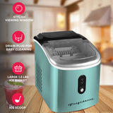 Frigidaire, 26 Lbs. Retro Countertop Ice Maker, With Self Cleaning Function, Bullet Shaped Ice, Blue Stainless Steel