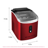 Frigidaire, 26 Lbs. Retro Countertop Ice Maker, With Self Cleaning Function, Bullet Shaped Ice, Red Stainless Steel