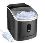 Frigidaire, 26 Lbs. Retro Countertop Ice Maker, With Self Cleaning Function, Bullet Shaped Ice, Black Stainless Steel