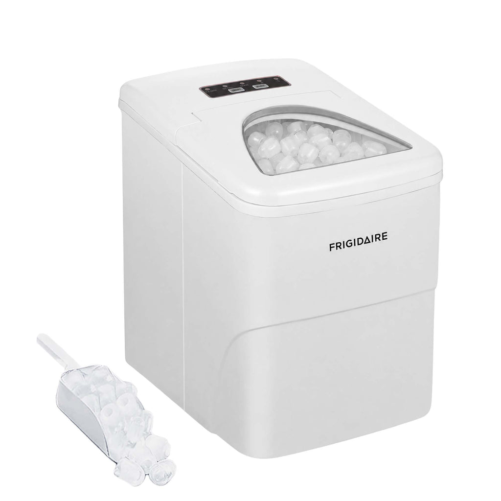 Frigidaire, 26 Lbs. Countertop Ice Maker, Bullet Shaped Ice, White