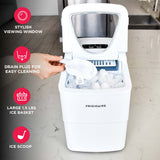 Frigidaire, 26 Lbs. Countertop Ice Maker, Bullet Shaped Ice, White
