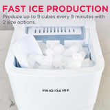 Frigidaire, 26 Lbs. Countertop Ice Maker, Bullet Shaped Ice, White