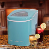 Frigidaire, 26 Lbs. Retro Countertop Ice Maker, Bullet Shaped Ice, Blue