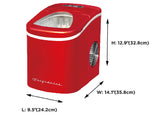 Frigidaire, 26 Lbs. Retro Countertop Ice Maker, Bullet Shaped Ice, Red
