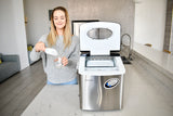 Frigidaire, 48 Lbs. Countertop Ice Maker, Bullet Shaped Ice, Stainless Steel