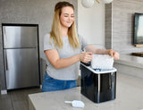 Frigidaire, 26 Lbs. Countertop Ice Maker, Bullet Shaped Ice, Black Stainless Steel