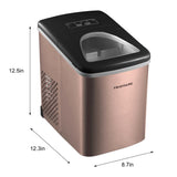 Frigidaire, 26 Lbs. Countertop Ice Maker, Bullet Shaped Ice, Copper Stainless Steel