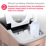 Frigidaire, 26 Lbs. Countertop Ice Maker, Bullet Shaped Ice, Copper Stainless Steel