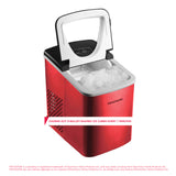Frigidaire, 26 Lbs. Countertop Ice Maker, Bullet Shaped Ice, Red Stainless Steel