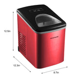 Frigidaire, 26 Lbs. Countertop Ice Maker, Bullet Shaped Ice, Red Stainless Steel