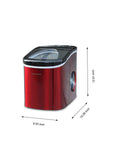 Frigidaire, 26 Lbs. Countertop Ice Maker, Bullet Shaped Ice, Red Stainless Steel