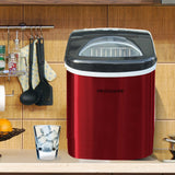 Frigidaire, 26 Lbs. Countertop Ice Maker, Bullet Shaped Ice, Red Stainless Steel
